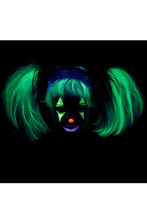 Glow in the Dark Punk Pigtails Wig (Black/Grey)