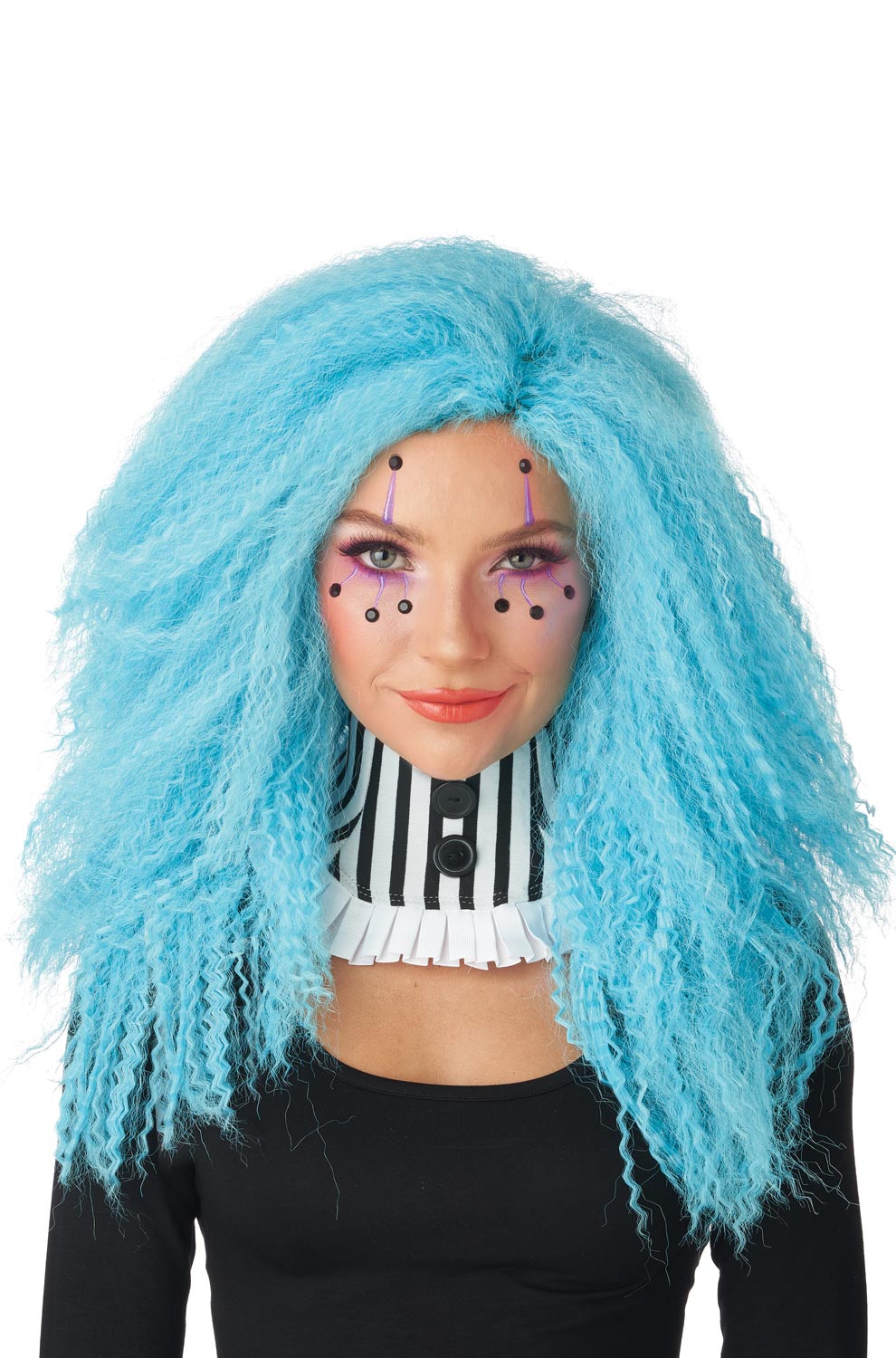 Crimped N Kooky Adult Wig (Blue)