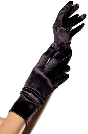 Wrist Length Satin Gloves