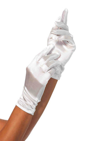 Wrist Length Satin Gloves