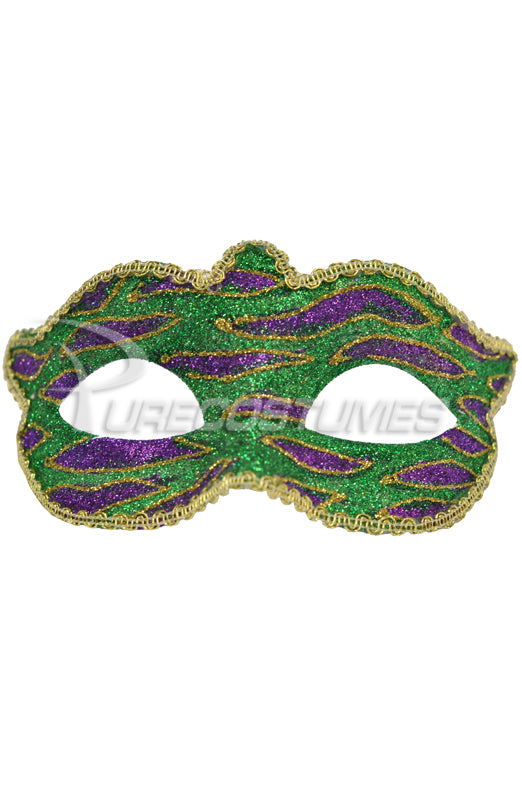 Mardi Gras Animal Print Child Mask (Green)