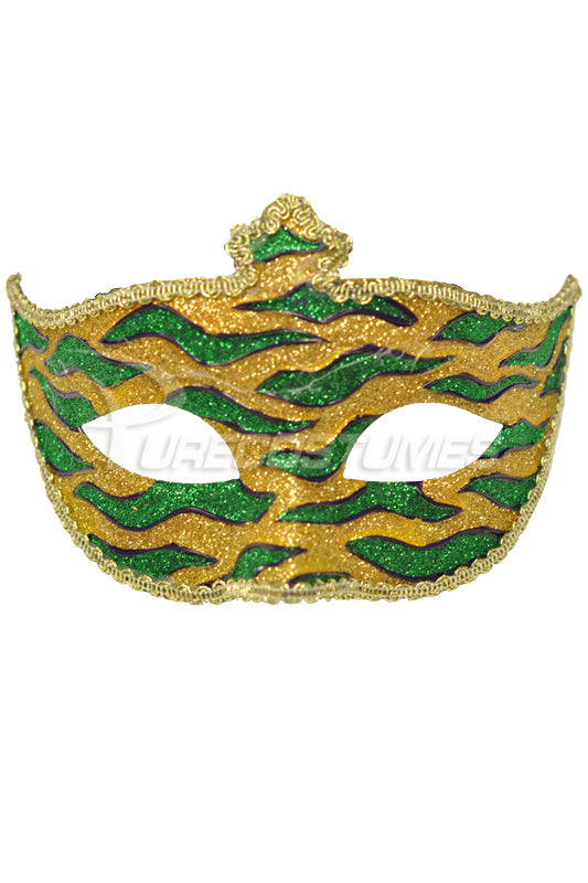Mardi Gras Animal Print Adult Mask (Gold)