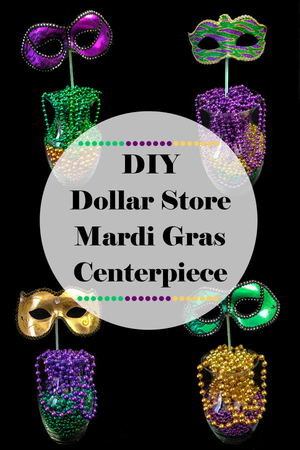 DIY Dollar Store Mardi Gras Centerpiece