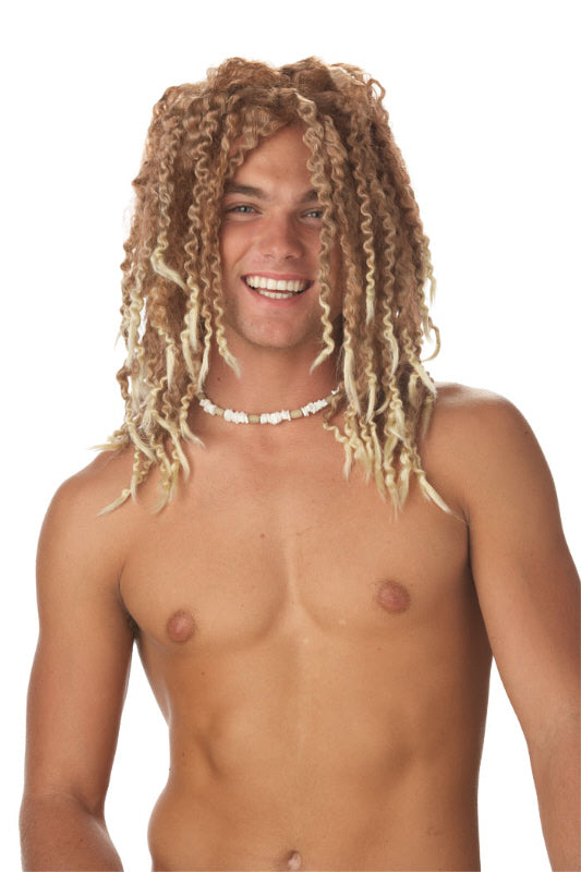 Beach Bum Costume Wig - LightBrown/Blonde
