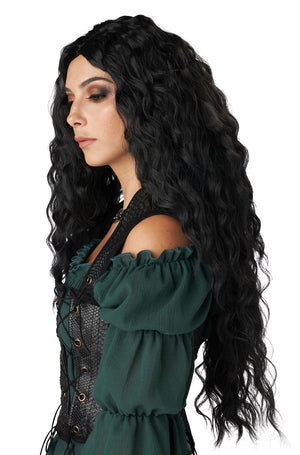 Renaissance Maiden Adult Wig (Black)