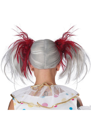 Glow in the Dark Punk Pigtails Wig (Red/Grey)