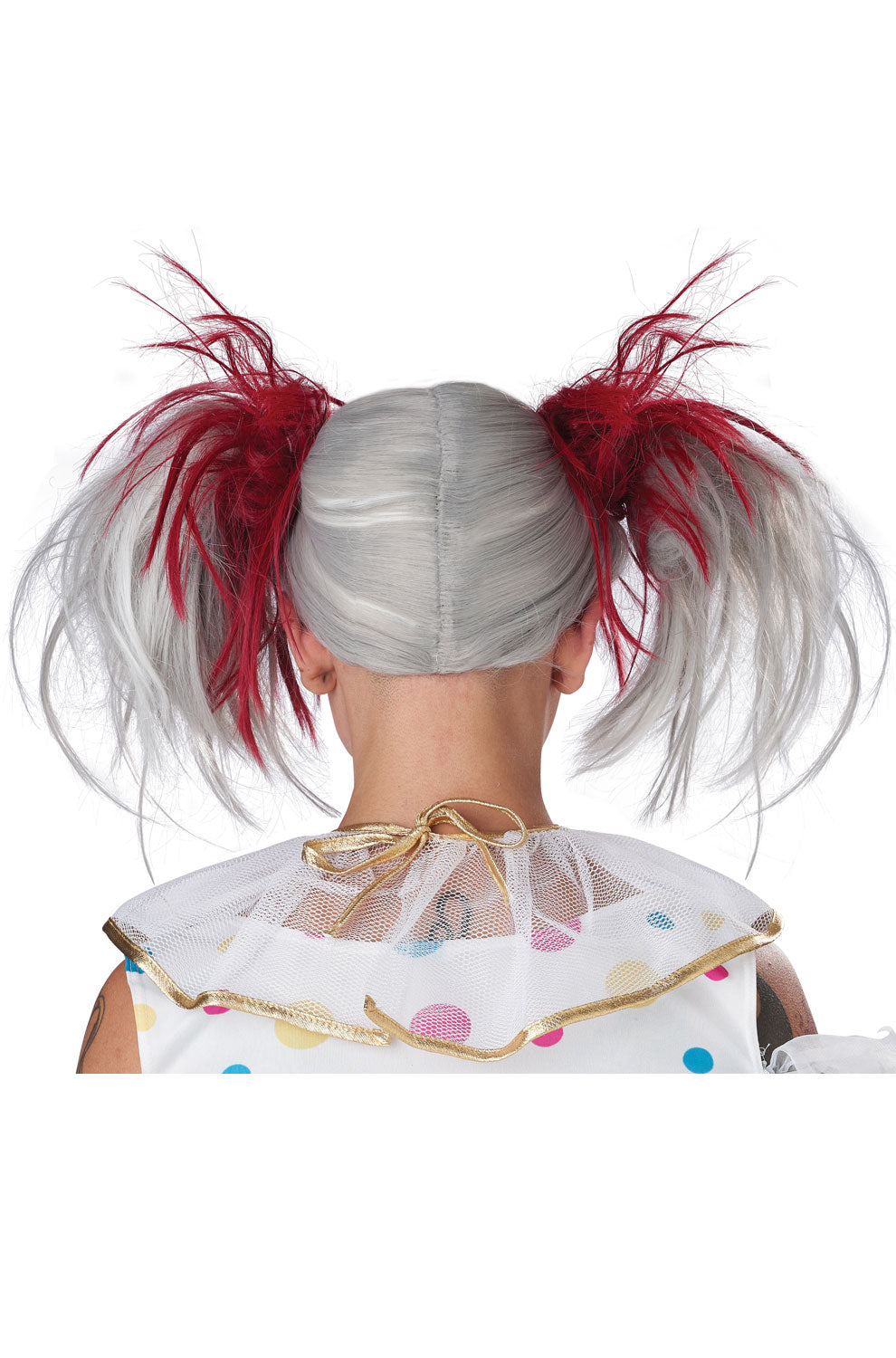 Glow in the Dark Punk Pigtails Wig (Red/Grey)