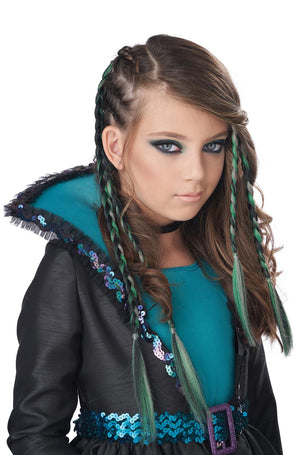 Clip-In Braids (Green/Grey)