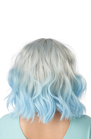 Pastel Textured Long Bob Adult Wig (Gray/Blue)