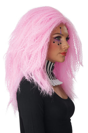 Crimped N Kooky Adult Wig (Pink)