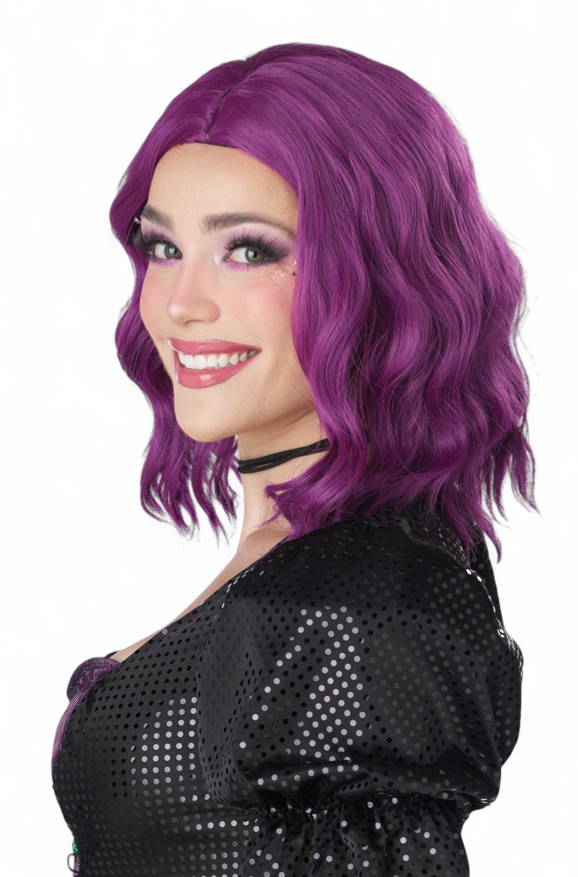 Short Wavy Bob Adult Wig (Violet)