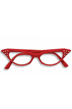 50's Rhinestone Glasses (Red)