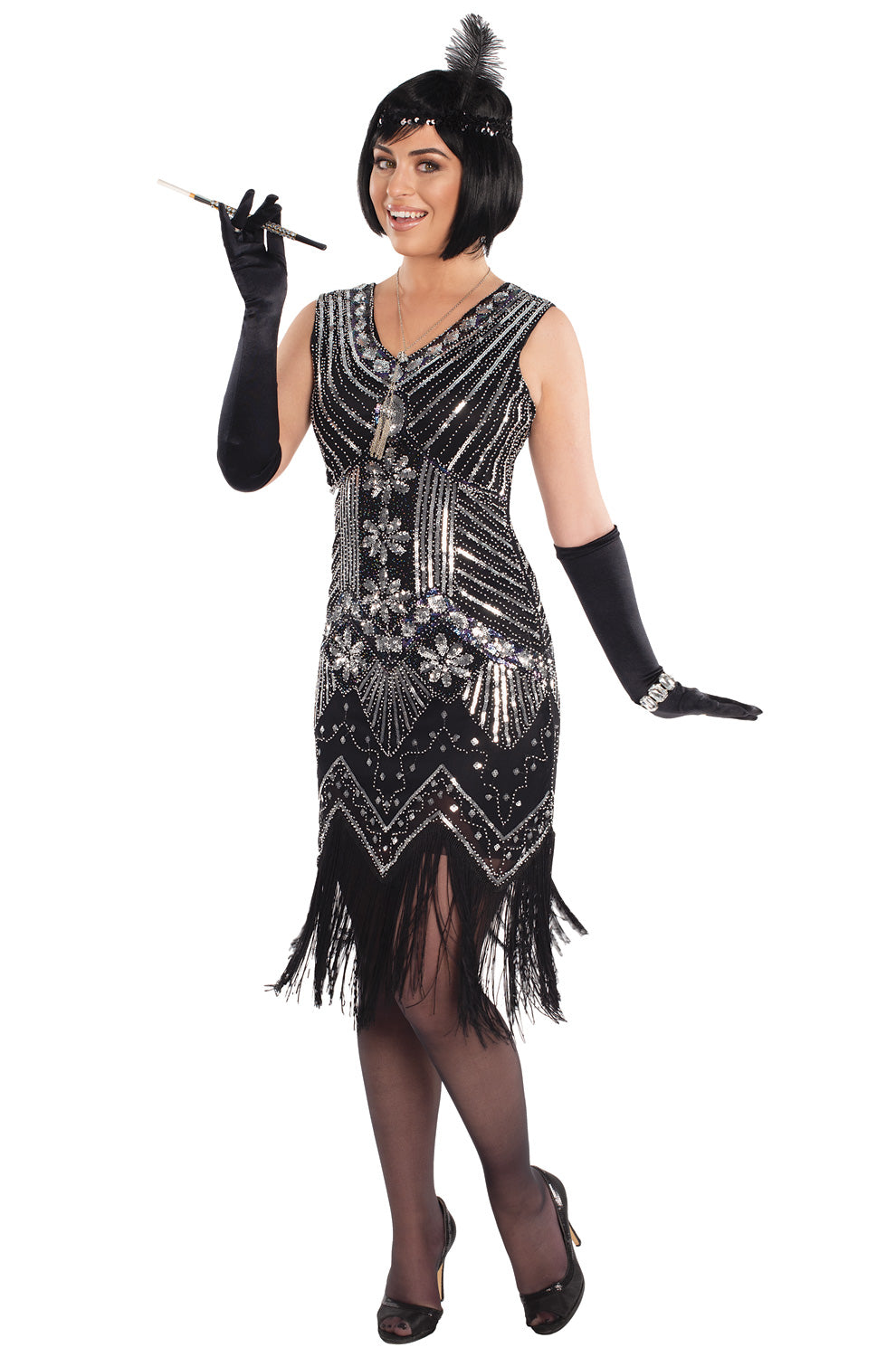 Silver Screen Flapper Plus Size Costume
