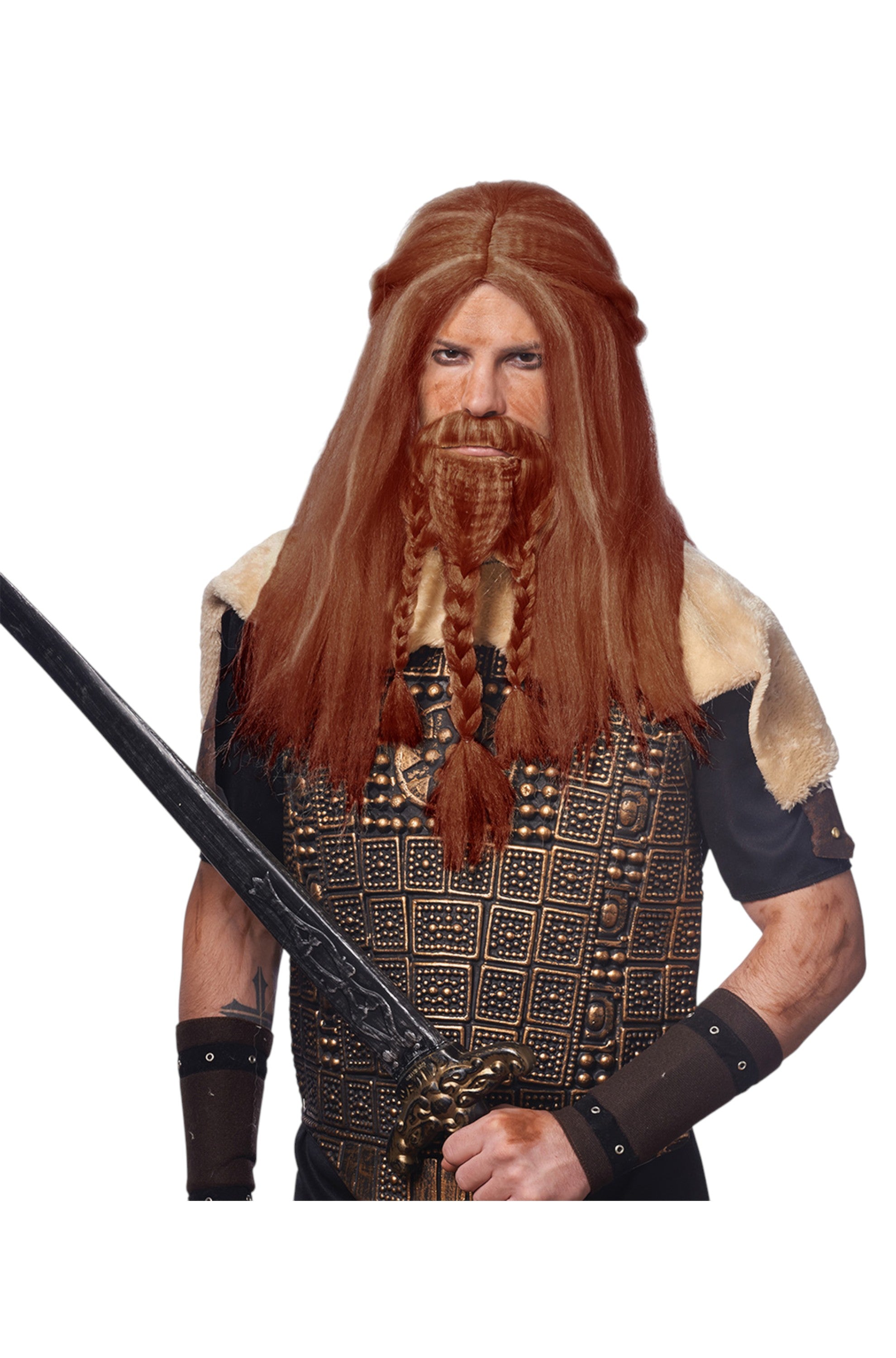 Viking Adult Wig & Beard (Red)