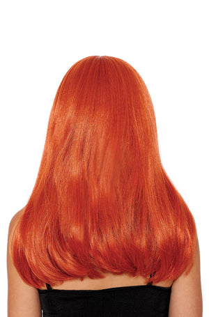 Long Auburn with Bangs Adult Wig