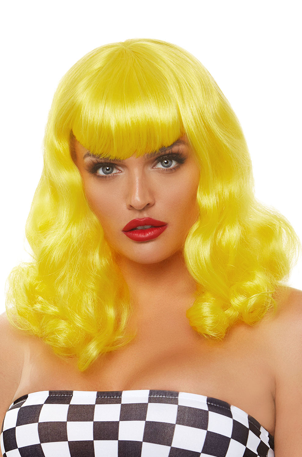 Retro Bang Curly Bob Adult Wig