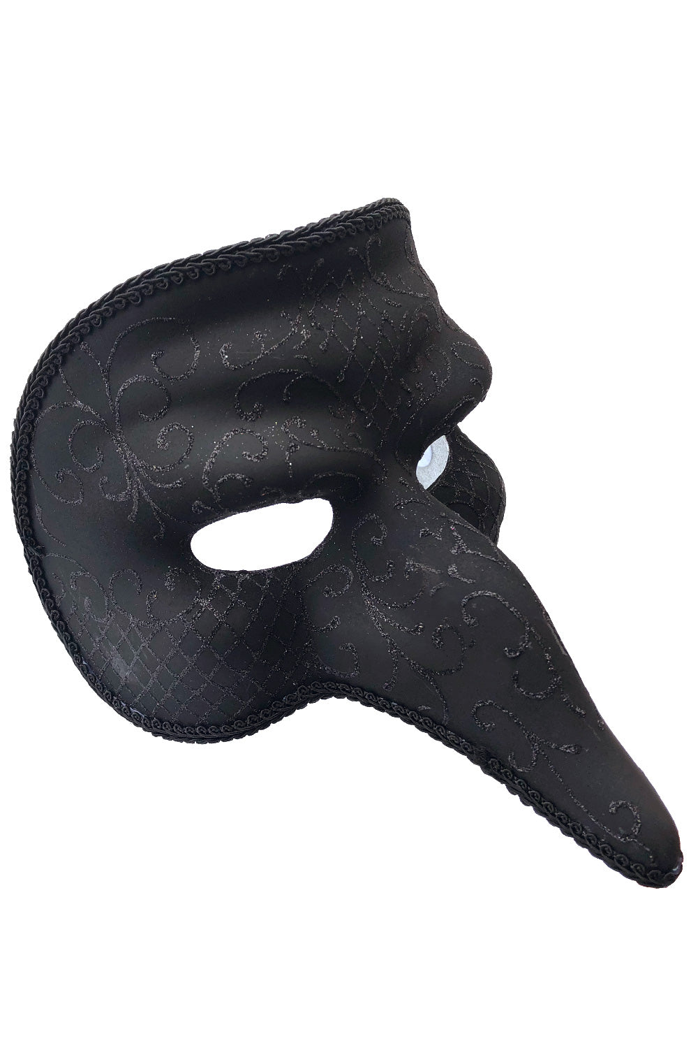 Venetian Filigree Zanni Mask (Black)