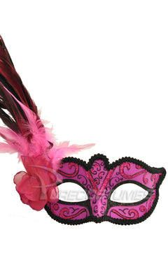 Madame Mardi Gras Mask (Hot Pink)