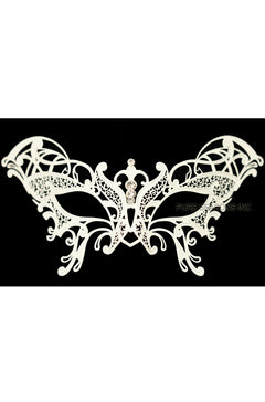 Guilded Butterfly Venetian Mask (White)