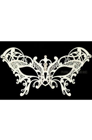 Guilded Butterfly Venetian Mask (White)