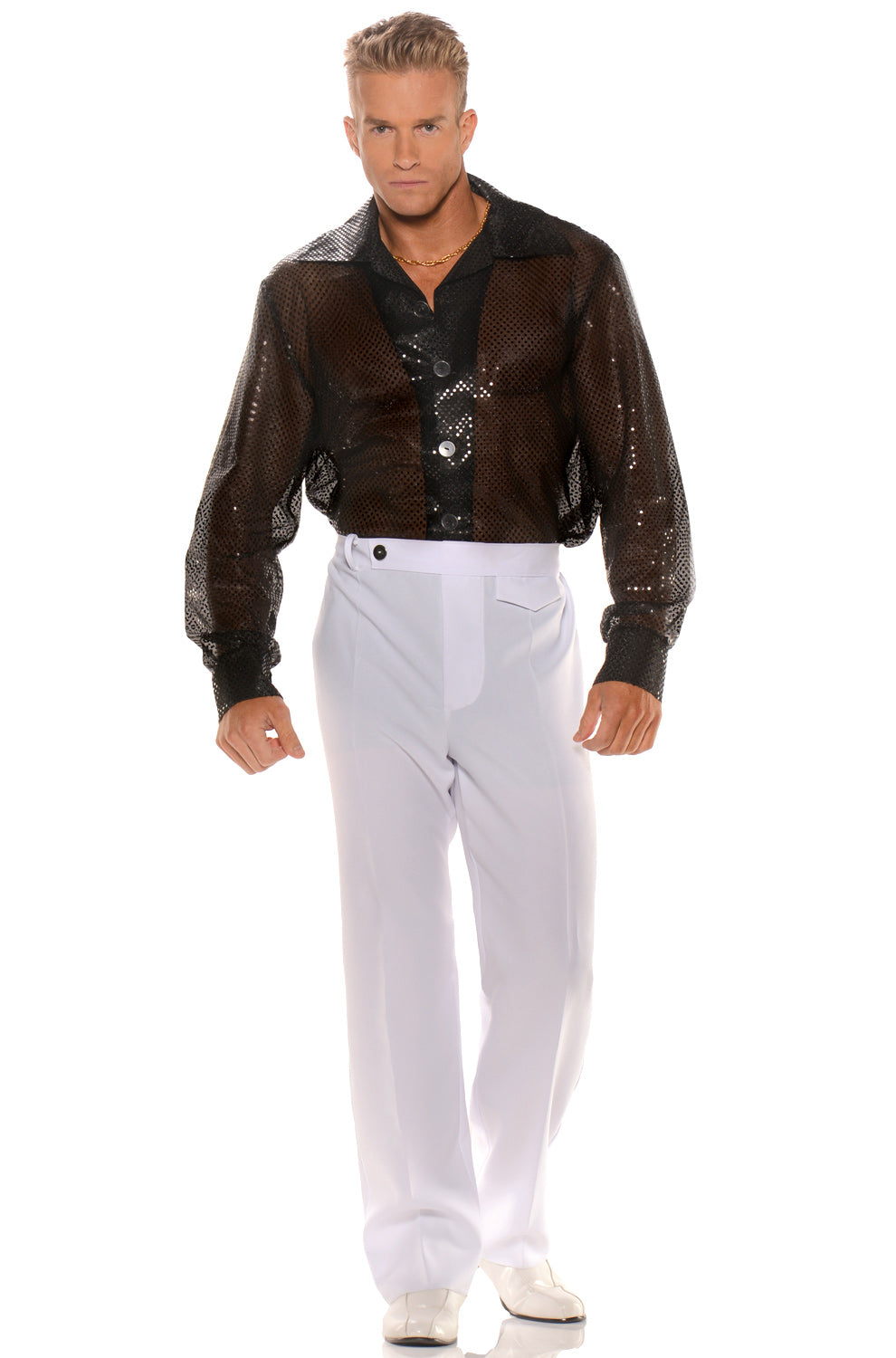 Black Sequin Shirt Adult Costume